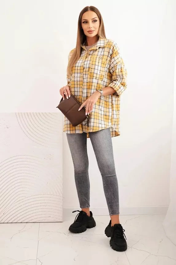Women's yellow checked shirt Copo