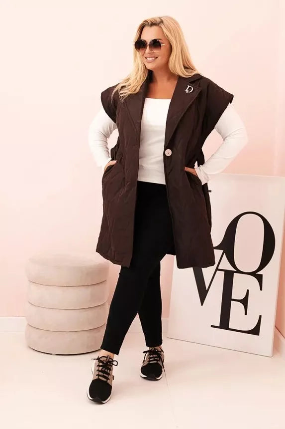 Women's dark brown vest Dalic 