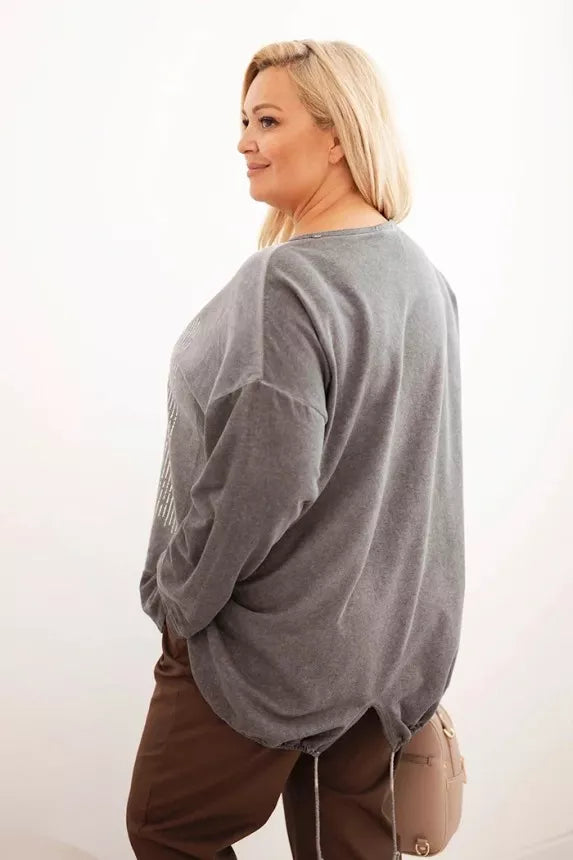 Women's dark gray sweater Love 