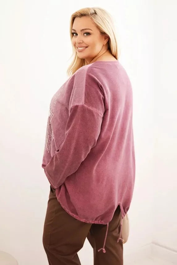 Women's dark pink sweater Love 
