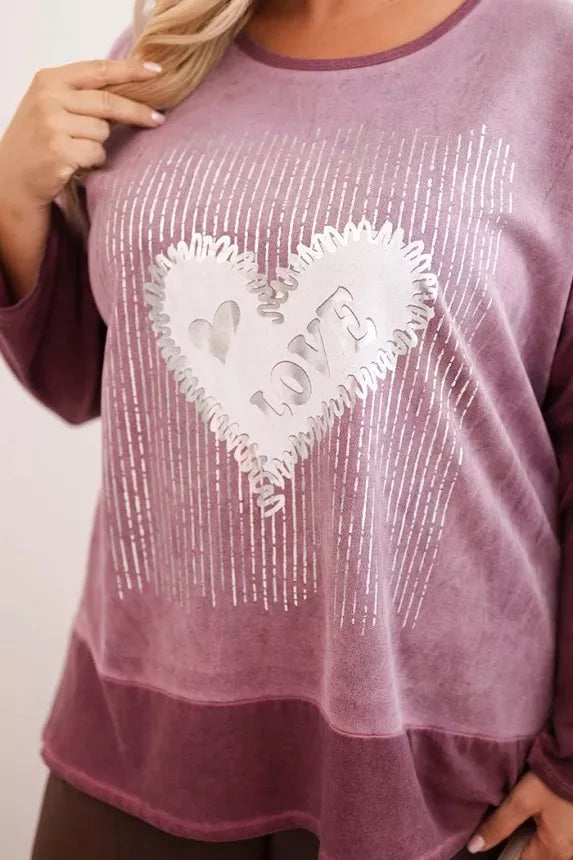 Women's dark pink sweater Love 
