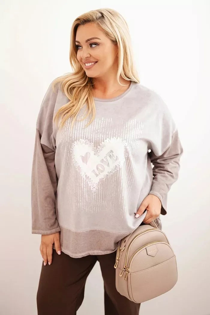 Women's gray sweater Love 