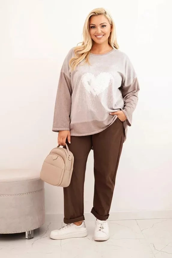 Women's gray sweater Love 