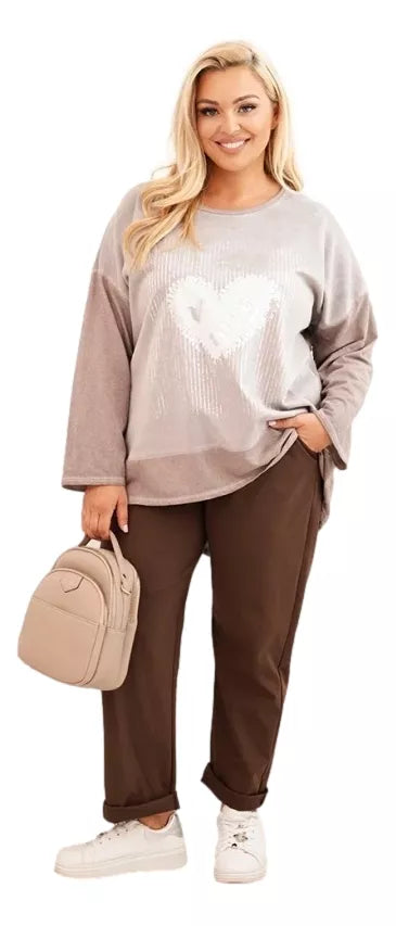 Women's gray sweater Love 