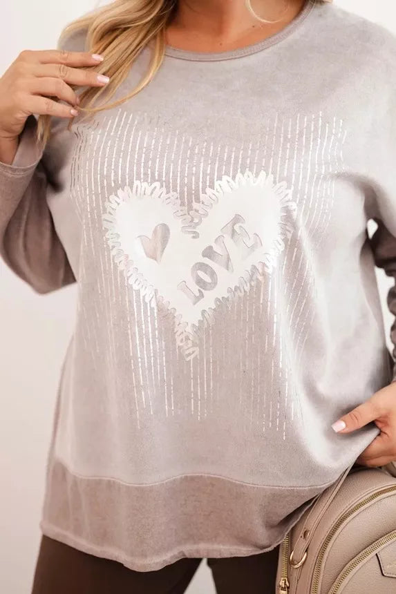 Women's gray sweater Love 