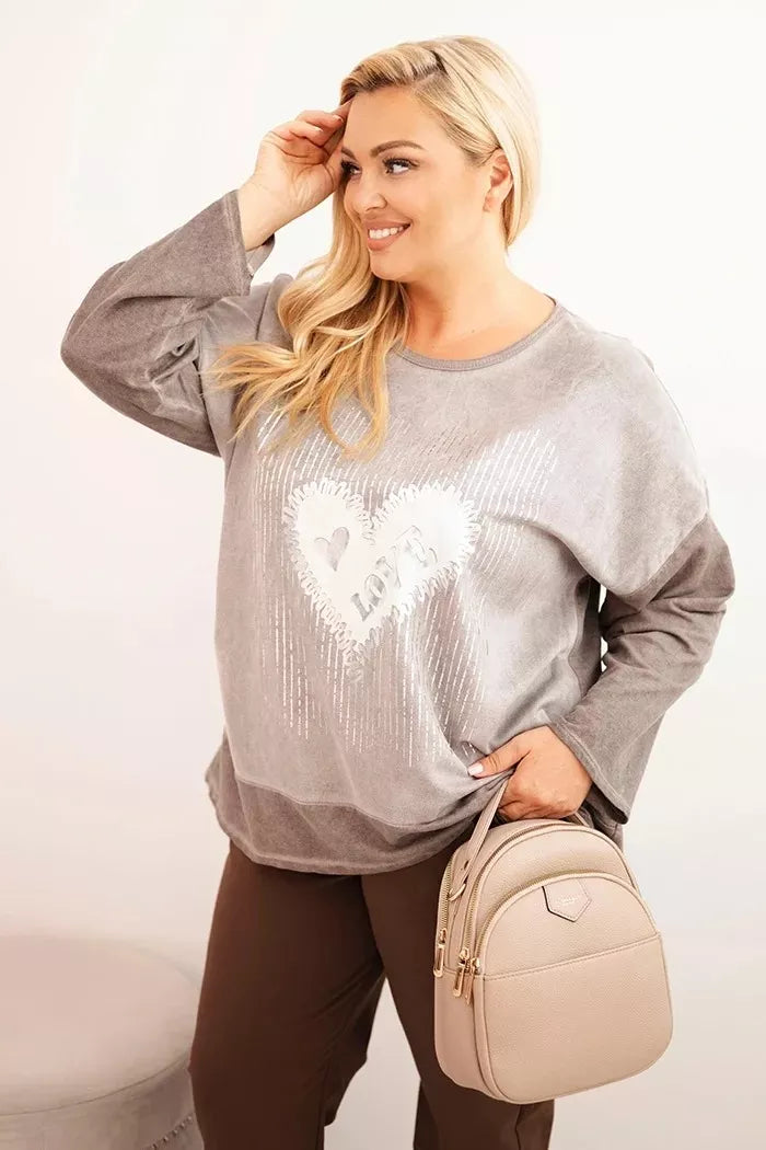 Women's brown sweater Love 