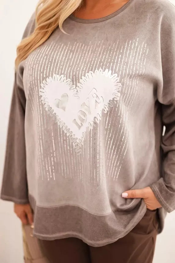 Women's brown sweater Love 