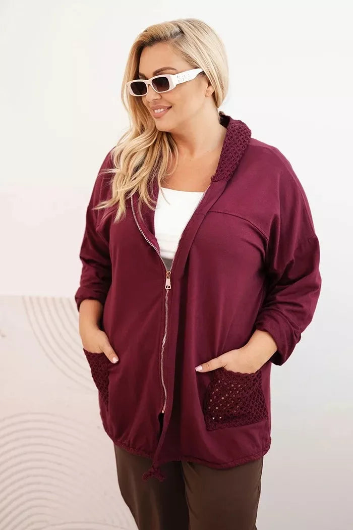 Women's burgundy hoodie Alba 