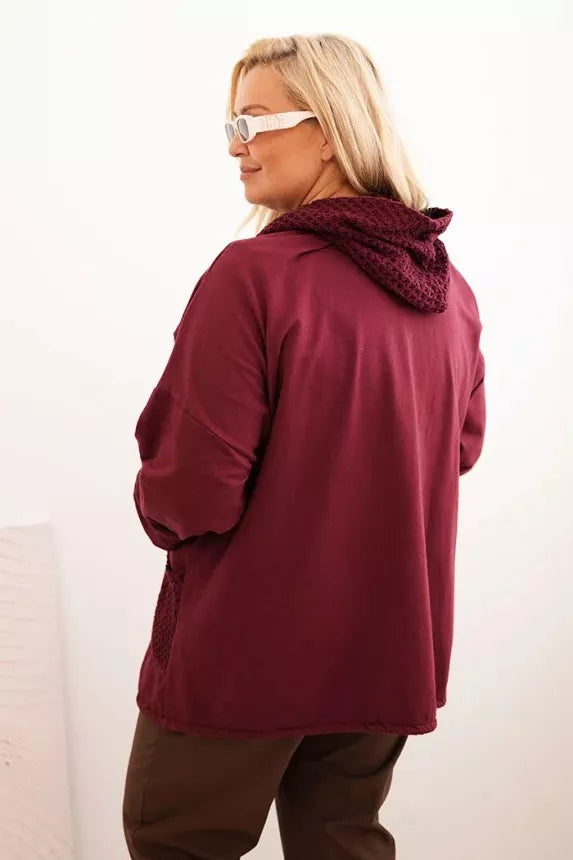 Women's burgundy hoodie Alba 