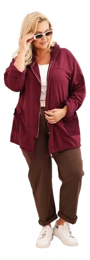 Women's burgundy hoodie Alba 