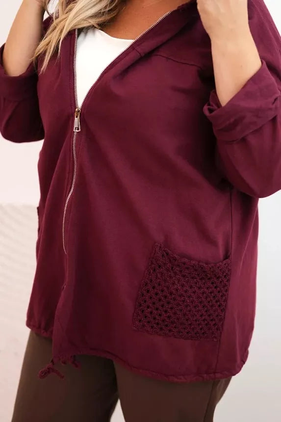 Women's burgundy hoodie Alba 