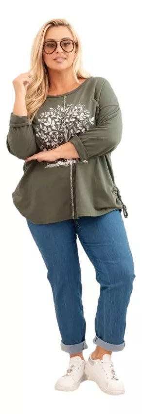 Women's khaki sweater Medy 