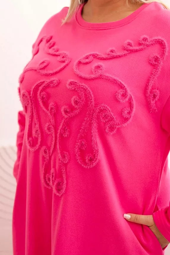 Women's pink dress with embroidery Lindi