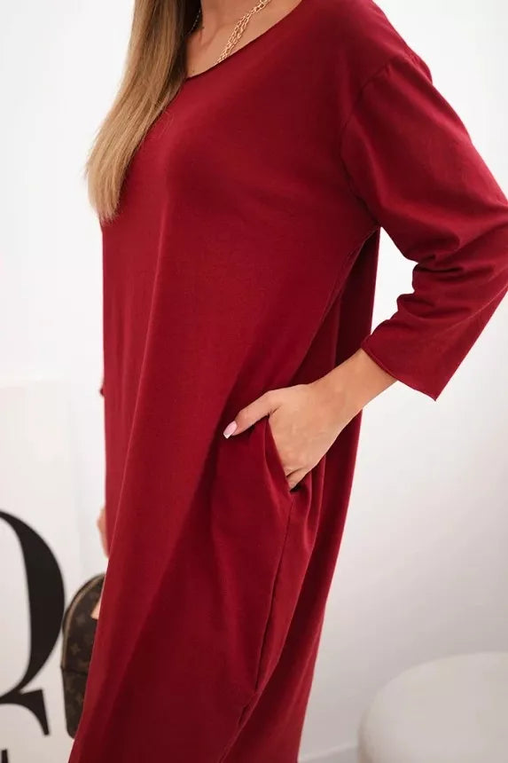 Women's burgundy dress Self