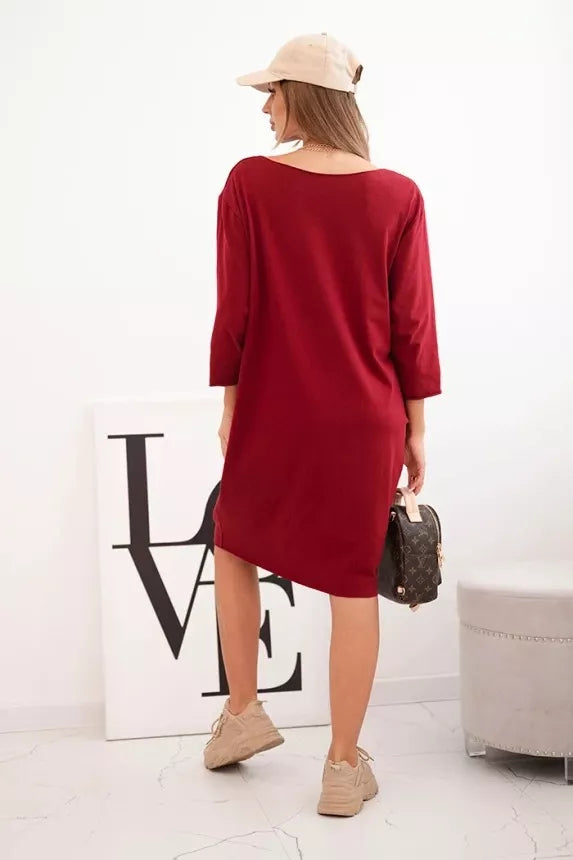 Women's burgundy dress Self