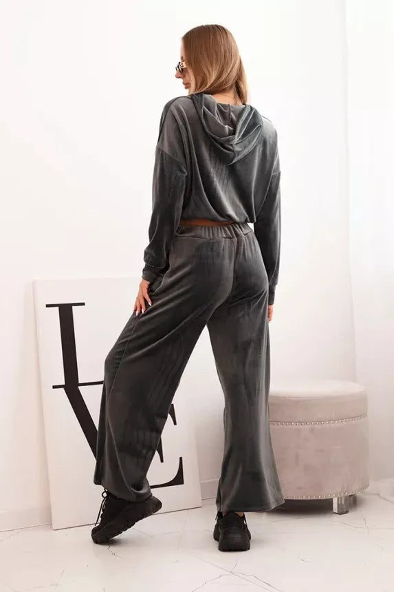 Women's dark gray velvet suit Rizo