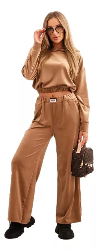 Women's brown velvet suit Rizo