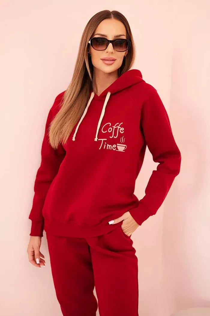 Women's red Coffe set.