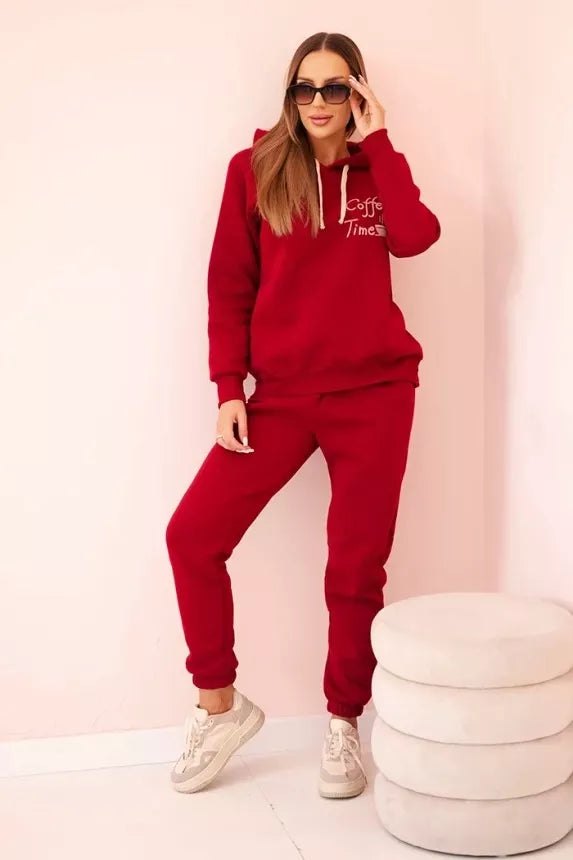 Women's red Coffe set.