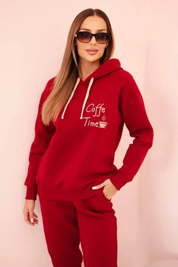 Women's red Coffe set.