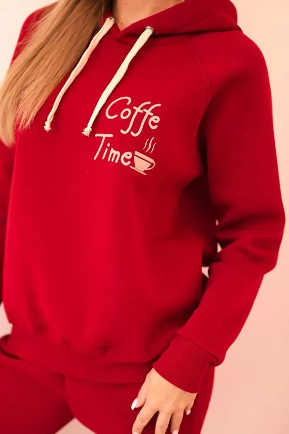 Women's red Coffe set.