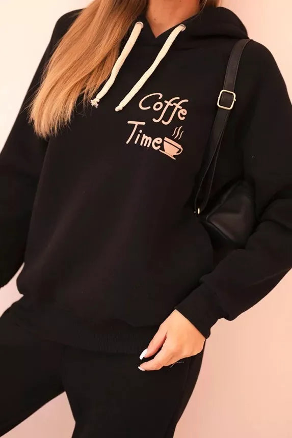 Women's black Coffe set.