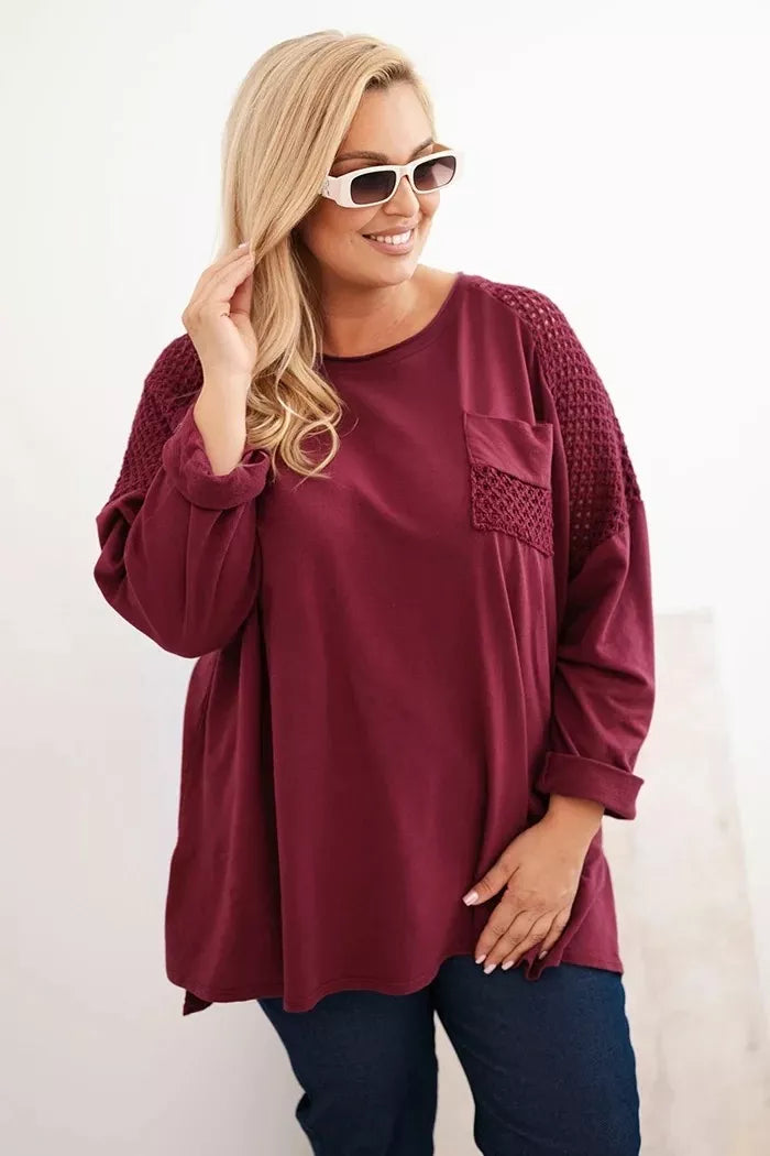 Women's burgundy sweater with a pattern Stelo