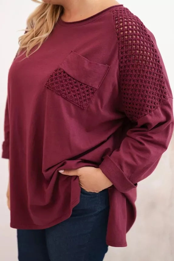 Women's burgundy sweater with a pattern Stelo
