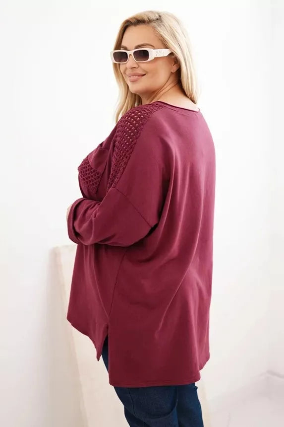 Women's burgundy sweater with a pattern Stelo