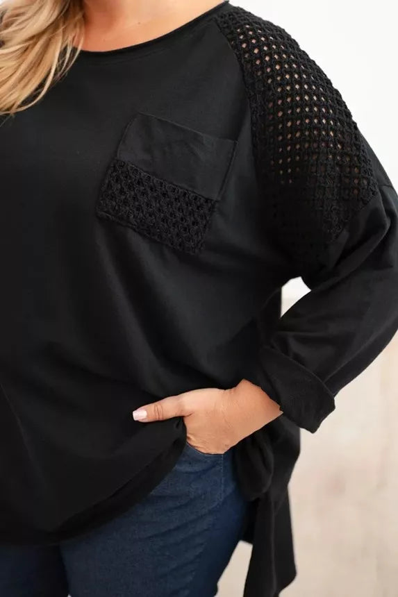 Women's black sweater with a pattern Stelo
