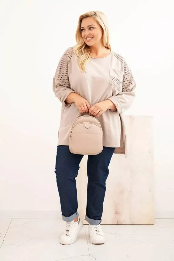 Women's brown sweater with a pattern Stelo