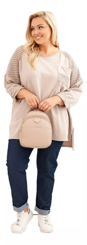 Women's brown sweater with a pattern Stelo