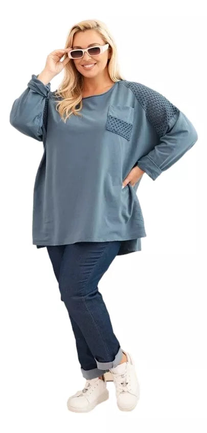 Women's blue sweater with a pattern Stelo