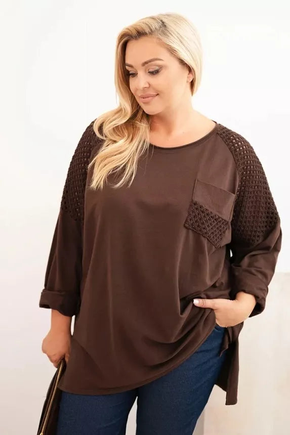 Women's brown sweater with a pattern Stelo