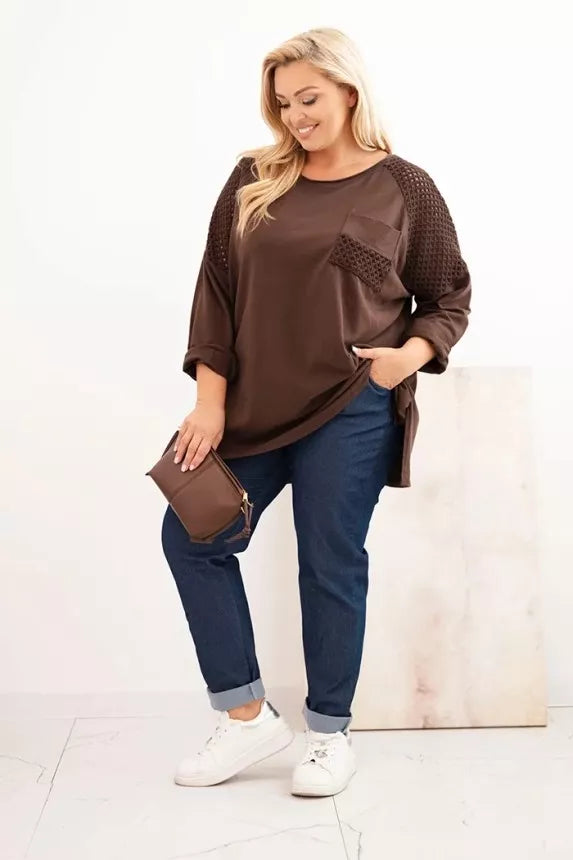 Women's brown sweater with a pattern Stelo