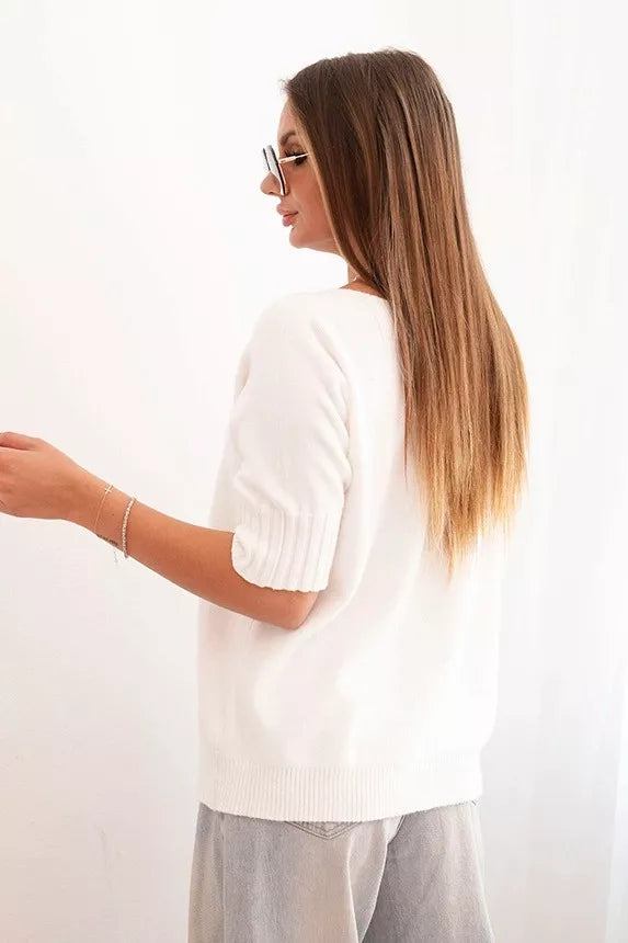 Women's white sweater Aleta