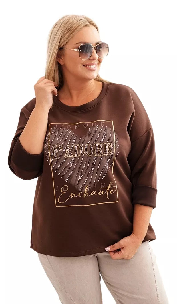 Women's dark brown sweater Adore