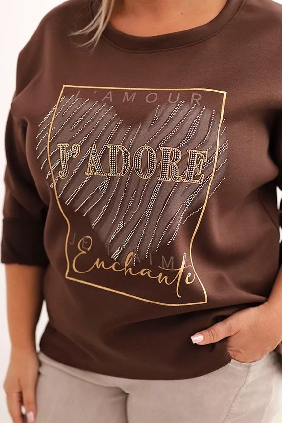 Women's dark brown sweater Adore