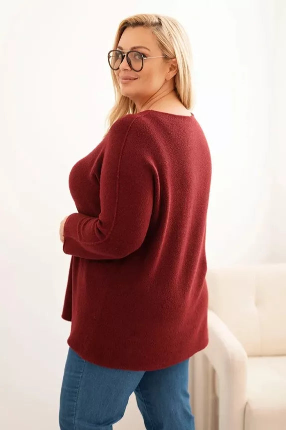 Women's burgundy sweater Minos