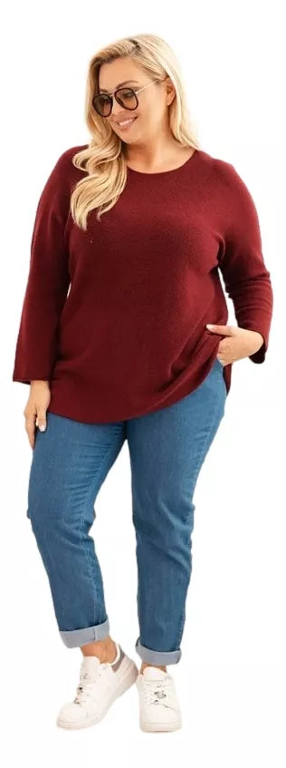 Women's burgundy sweater Minos