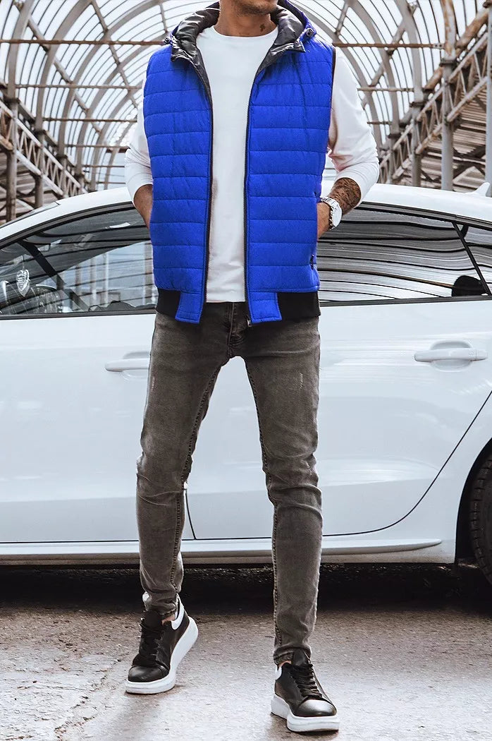 Men's quilted blue vest Lider