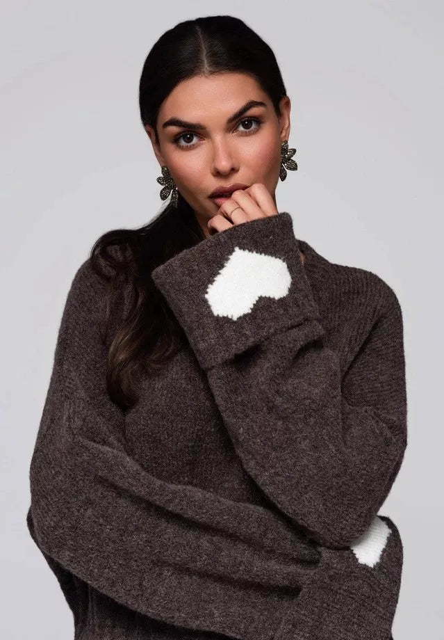Women's brown sweater Heart