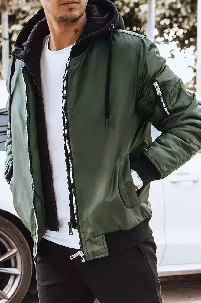 Men's green jacket with a hood Moon