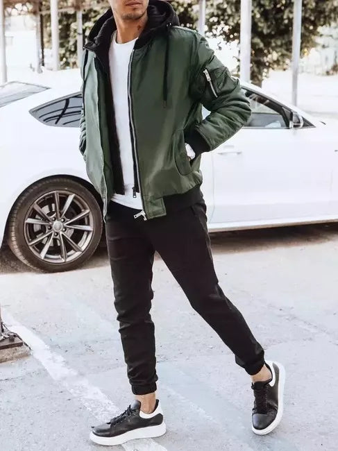 Men's green jacket with a hood Moon