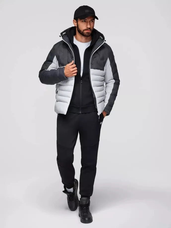 Men's winter dark gray jacket Flam