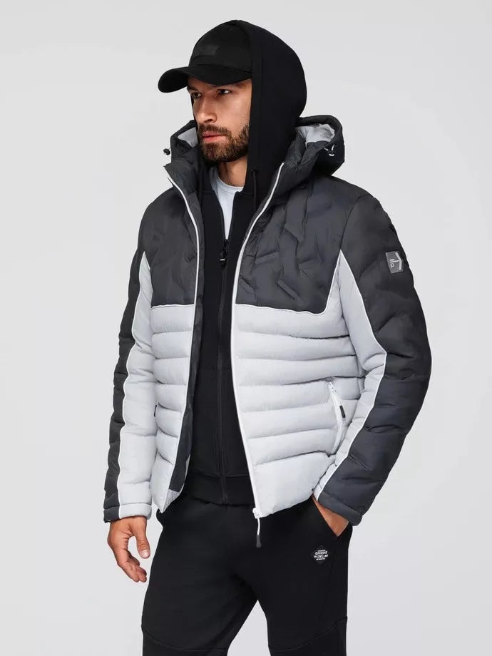 Men's winter dark gray jacket Flam