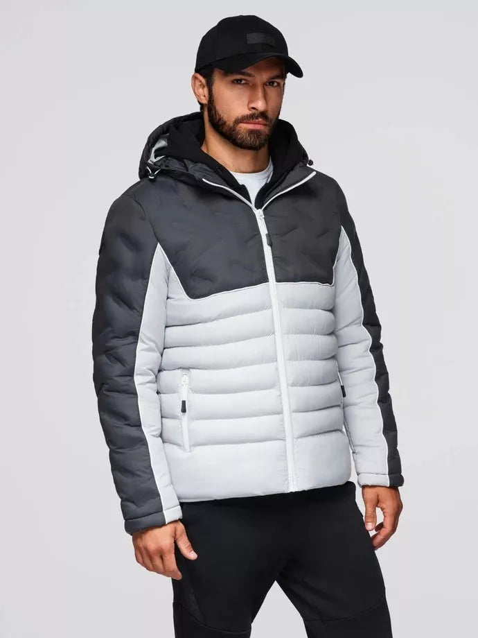 Men's winter dark gray jacket Flam