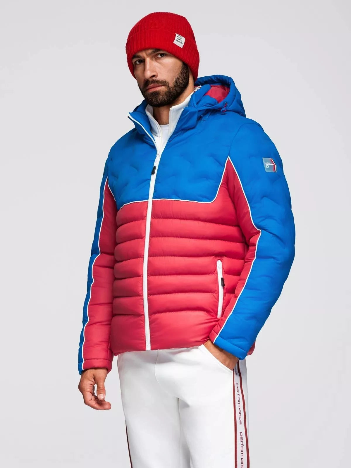 Men's winter red/blue jacket Flam