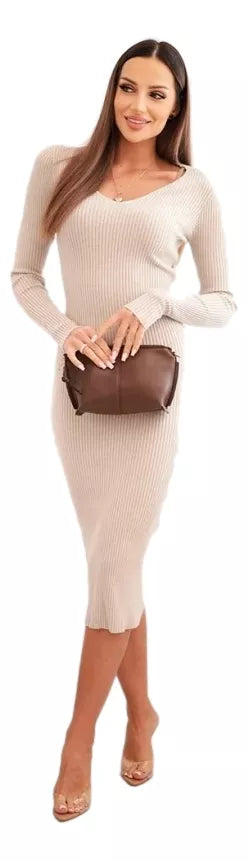 Women's long brown dress Silva