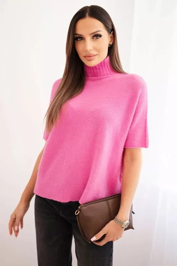 Women's pink short-sleeved sweater Endi